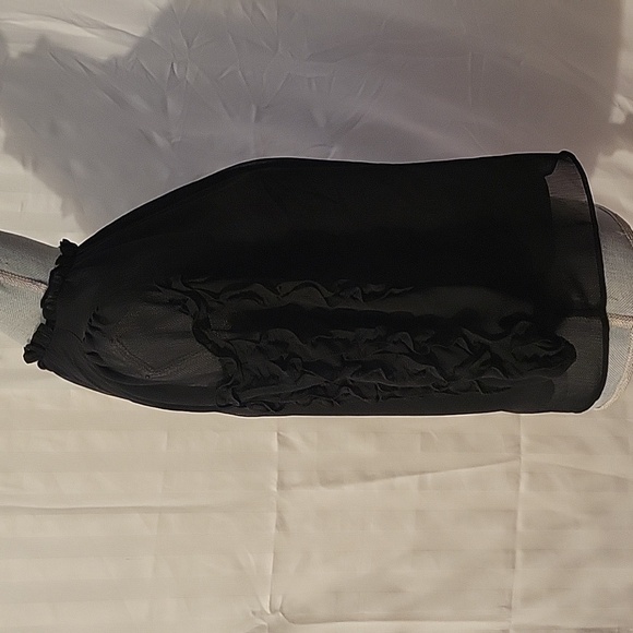 CeCe Womens Black High Neck Ruffle-Sleeves Blouse, Size: S - Picture 4 of 10